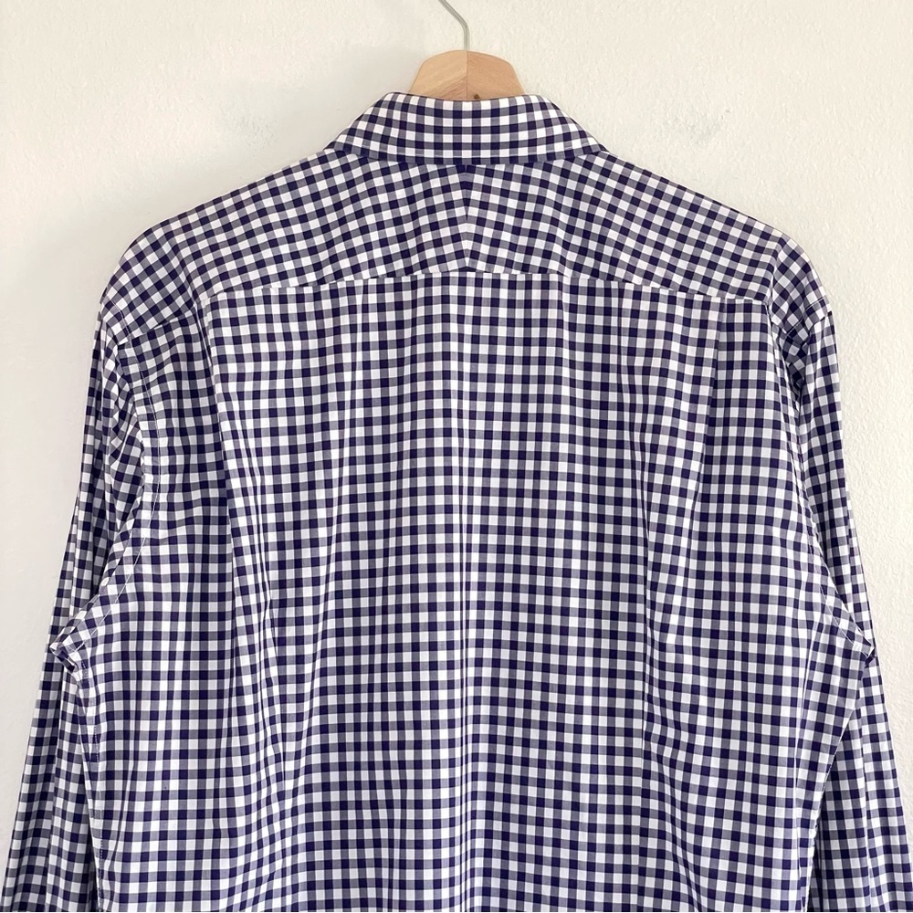Tom Ford Men’s Slim Fit Gingham Check French Cuff Dress Shirt Blue 43 EU 17 US - Picture 5 of 16